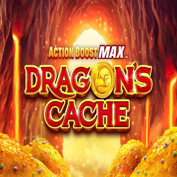 Action Boost Max Dragon's Cache game by SpinPlay Games – logo hosted on Blaze Spins Casino