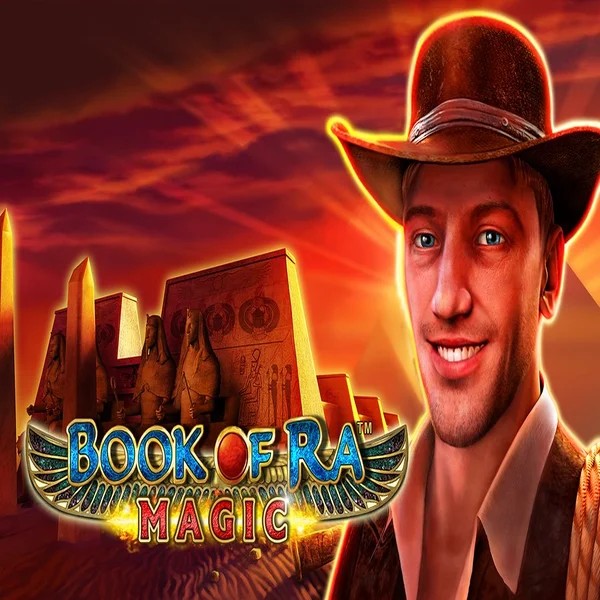 Book of Ra Magic online game logo by Greentube on blazespinscasino.eu