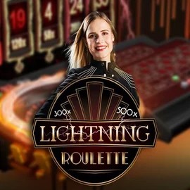 Lightning Roulette online game logo by Evolution on blazespinscasino.eu