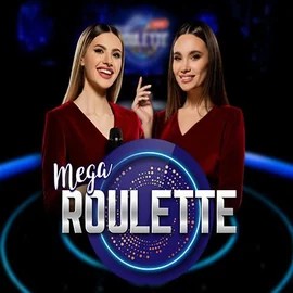 Mega Roulette online game logo by Pragmatic Play on blazespinscasino.eu