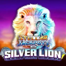 Official Jackpots logo: Stellar Jackpots with Silver Lion by Lightning Box Game at Blaze Spins Casino